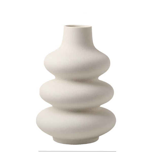 Nordisk keramisk vase, hvit vegetarisk keramikk for hjemmedekorasjon