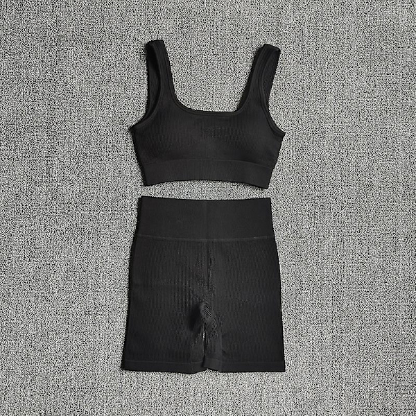 Wareball 2-delad yogasett för kvinnor, träningsset, sexig bh, sömlösa sportsshorts, träningskläder, löparkläder, gymkläder, sportkläder LightCoffee M(56-62KG)