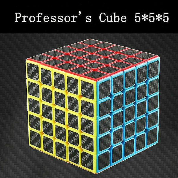 Kolfiber kubisk kolfiber klistermärke Speed ​​Cube med svart klistermärke pussel 5x5x5