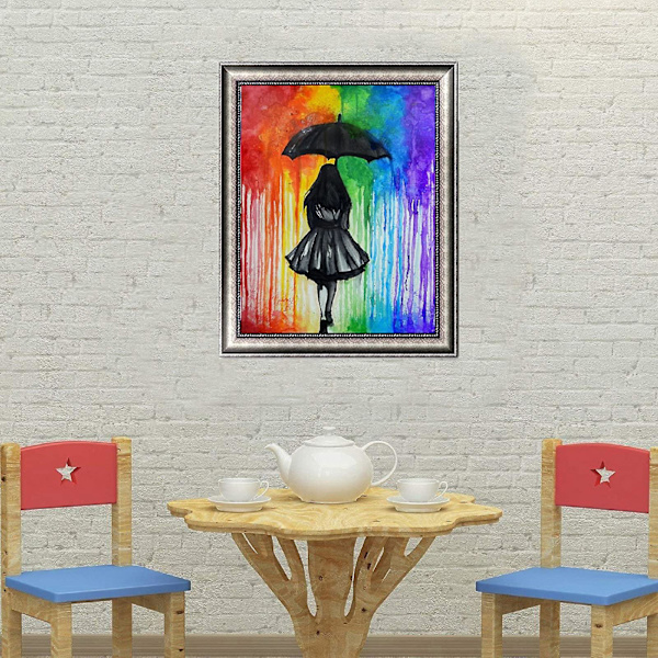 5d timanttimaalaus DIY-sarjat täysi pora timanttitaidekirjonta maalaus kodin seinäkoristeluun, 30 x 40 cm Girl