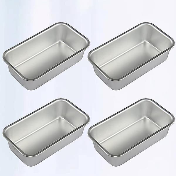 4 stk. Simpel bageplade toastform husholdningsbagegadget brød bageplade til hjemmekøkkenrestaurant (sølv)