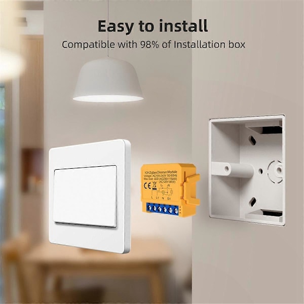 Graffiti Intelligent ZigBee Lysdæmper On/Off Mørk Boks Smart Switch APP Fjernbetjening Dæmpning Multifunktionsmodul