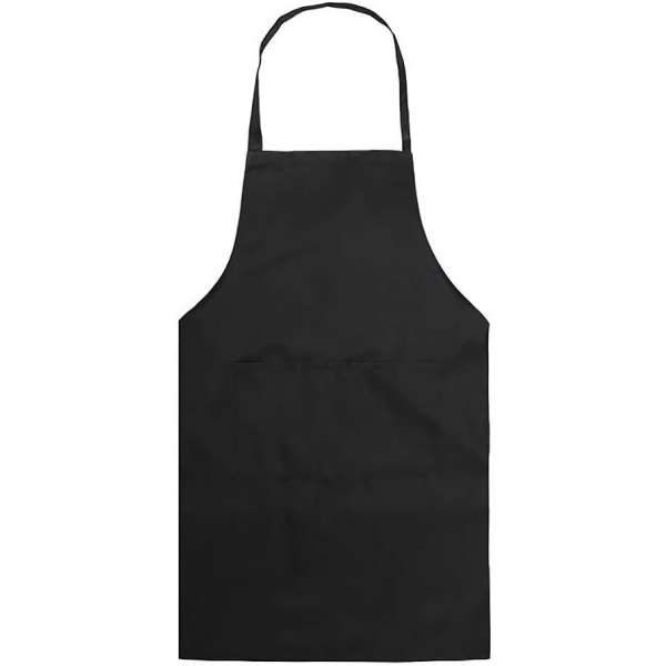 Holdbart og behageligt neutralt kokkeforklæde med vaskbar frontlomme til madlavning, bagning, restaurant, håndværk (sort)