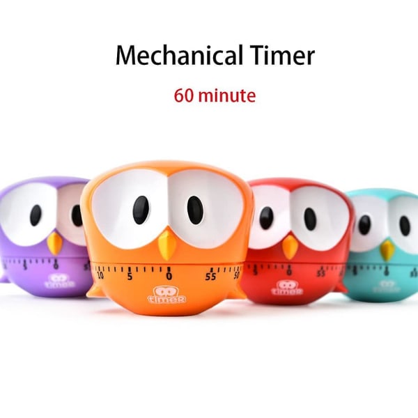 1pc Cute Cartoon Owl Timers Mini 60 Minutes Mechanical Kitchen Cooking Timer Clock Loud Alarm Counters