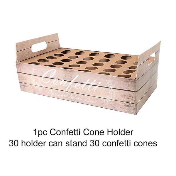 Staraise Kraft Papper Bröllop Bricka Konfettikon Stativ Låda Bricka För Bröllopsdekoration Bröllop Konfettikottar Bröllop Papper Kottar 30 hole tray 3