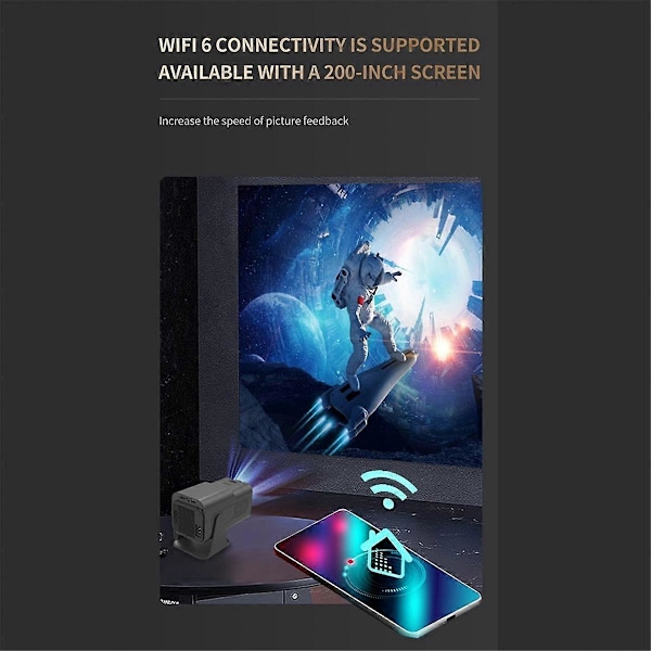 HY320 Projektori Retro Pelikonsolit 30000+ Peliä H713 Android11 2.4G+5G WIFI6 3D Peliprojektori Tukee 2 Pelaajaa EU Pistoke