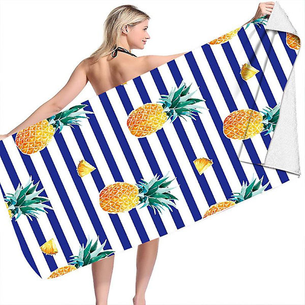 Överdimensionerad strandhandduk 59x27\" Överdimensionerad mikrofiberrandig sandfri pool- och badhandduk Snabbtorkande superabsorberande