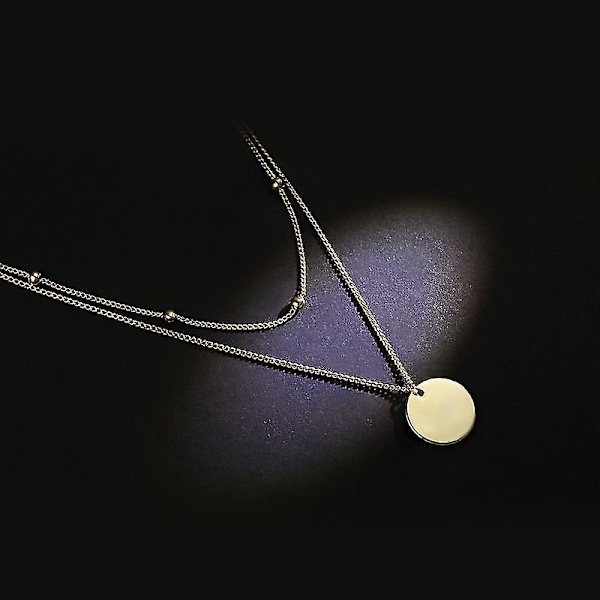 18k Guldpläterad Fin Guld Choker Pil Bar Skiktning Lång Halsband För Kvinnor