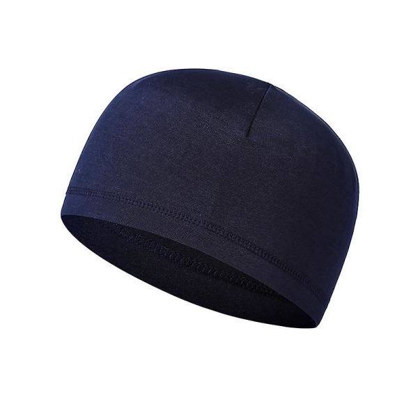 Udendørs Sports Rideturban Åndbar Og Svedabsorberende Motorcykel Inderfoer Cap Vindskærm Ride Cap Navy Blue