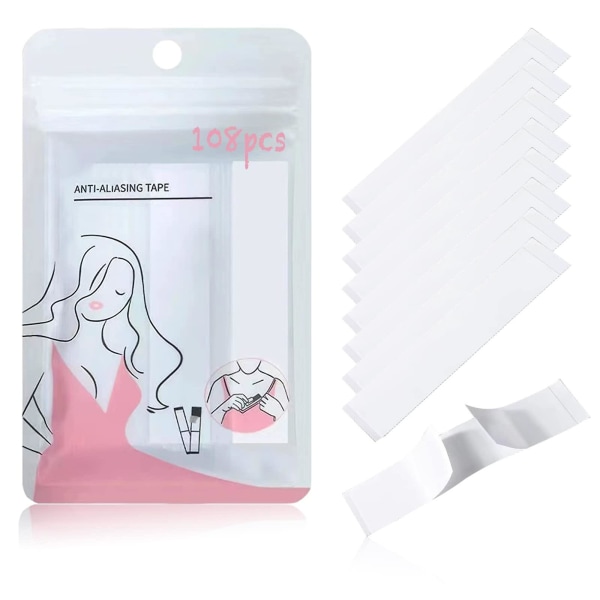 108 stk Body Tape, 3 x 0,5 tommers Fashion Tape Transparent Klær Tape Selvklebende Safe Tape Invisible Double