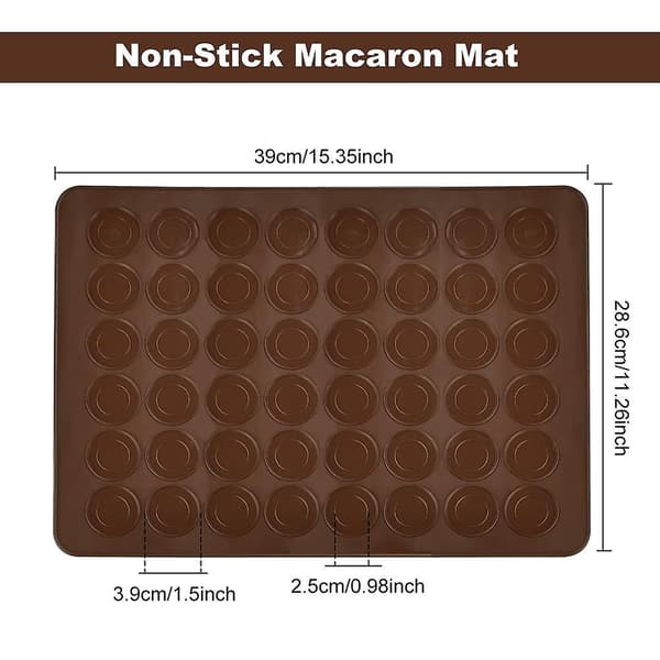 2 stk. Macaron-bakematte, silikonbakematte 48 hull kapasitet bakeplateformer Non Stick Macaron-bakebrettsett