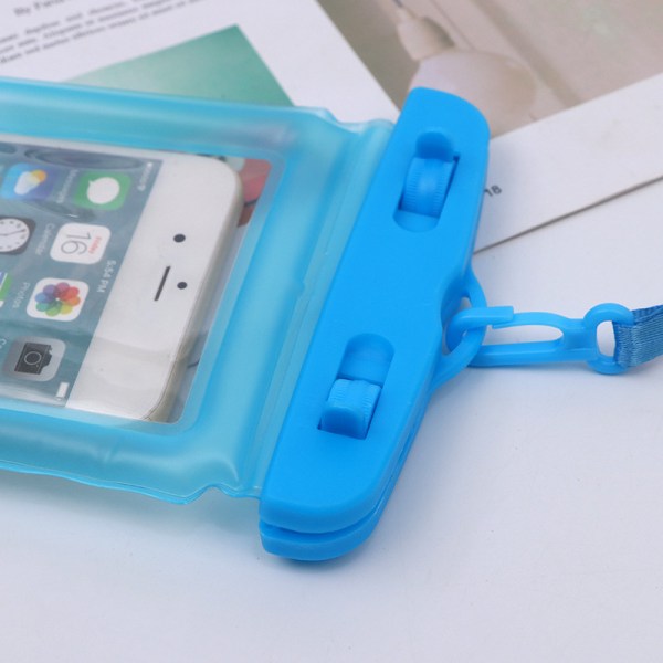 2st vattentät smartphoneväska med flytande krockkudde (blå 5,2-6,7 tum), vattentät telefonväska med lysande kant, lämplig för iPhone 13, 12 Pro Max