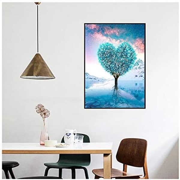 5D luonnonmaisema puu timanttimaalaussetti aikuisille täysi timanttitaidesetti kodin seinäkoriste jää- ja lumipuut 15,7 x 11,8 tuumaa YM013