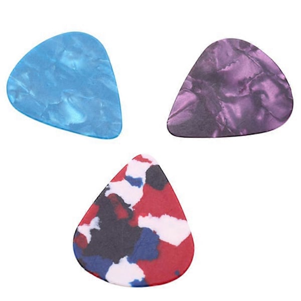 12 st Flerfärgade Gitarrplektrum i Olika Storlekar, Celluloidplektrum, Universella Plektrum för Akustiska Gitarrer/Elgitarrer