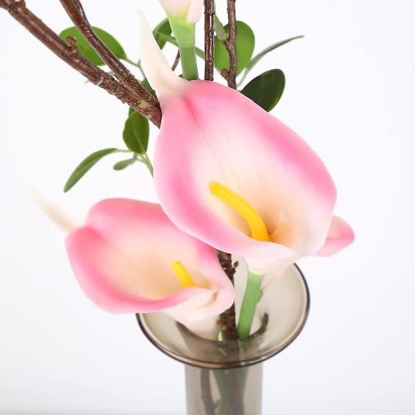 20 stk. Kunstige Blomster Falske Calla Lily Blomst Real Touch Buket Til Hjem Have Kontor Fest Bryllup Dekoration Light Pink