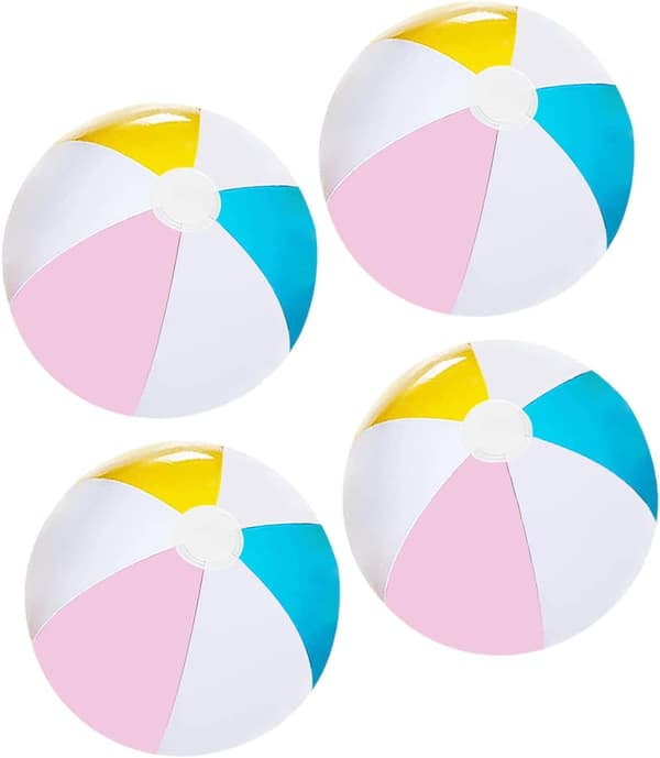 4 stk. strandbolde til vandsport, 40 cm oppustelige strandbolde til voksne og børn, bolde til vandsport, poolbolde, legetøjsbolde til børn