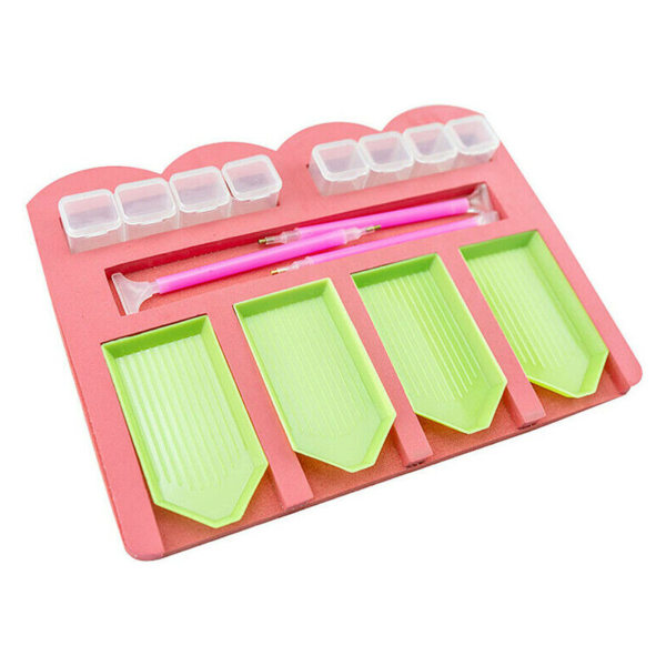 DIY 5D Diamantmålning bricka stativ prick kit förvaringsburk behållare verktyg konst