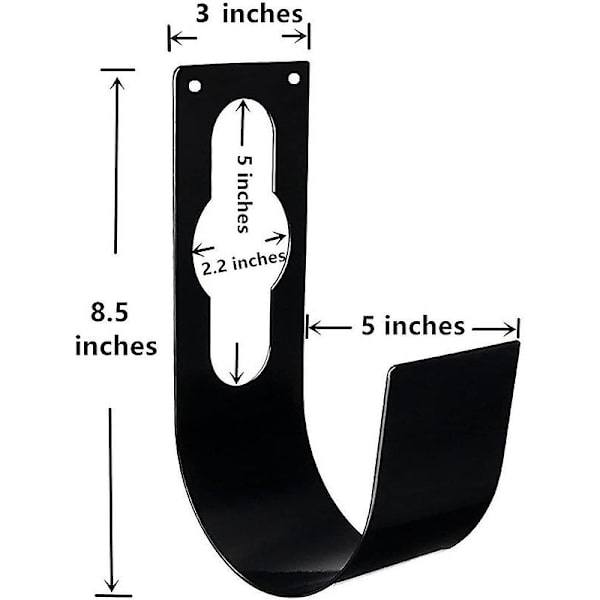Slanghållare för trädgårdsslang, väggmonterad, kraftig slanghållare, krok för 150ft 100ft 75ft 50ft expanderbar slang, svart
