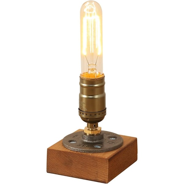 Industriel Ceramica Base Keramisk Bordlampe Træ E27 Antik Skrivebordslampe Bordlampe Sengebord Cafe Bar Stue Soveværelse Studio Natlampe (Træ)