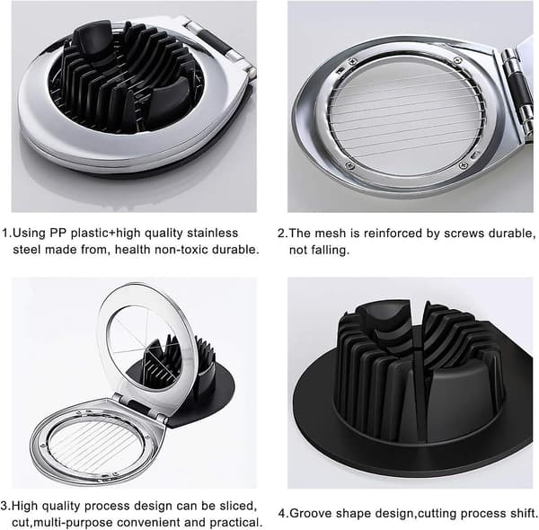 Sinkronlegering Egg Slicer Multifunksjonell Egg Cutter Kreativ Egg Divider Egg Separator