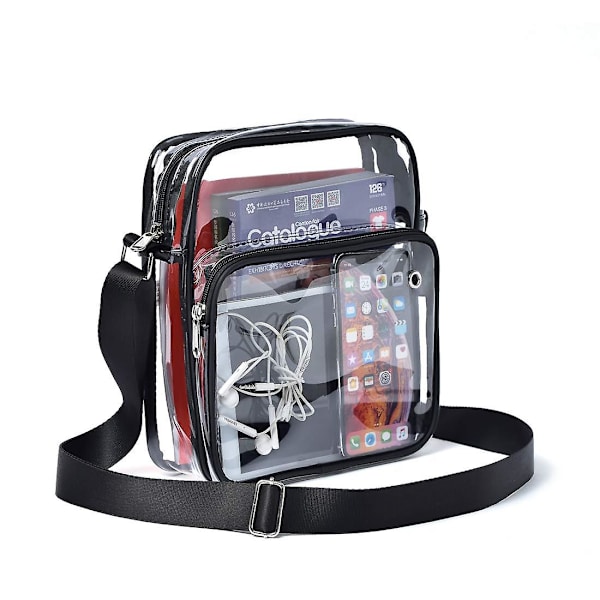 Gennemsigtig taske stadion godkendt, gennemsigtig crossbody taske til koncert sportsbegivenheder arbejde rejse skole