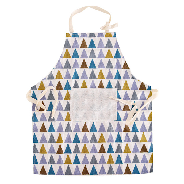 2-delat färgat bomullsköksförkläde med justerbar krage, central ficka för kockkock kvinnor/män 69,5 cm x 58,5 cm