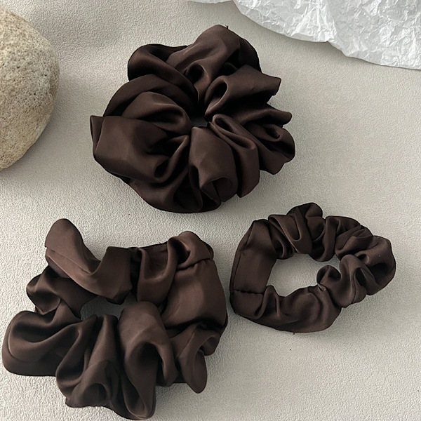 2 stk. (sort) satin-hårbånd, scrunchie-hårbånd, farverige scrunchie-reb til piger og kvinder