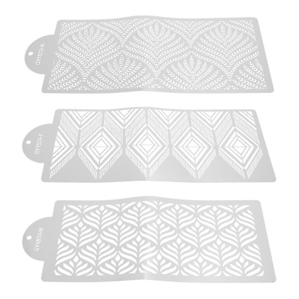 1 Set 3 st  Kakaformar Kakdekorations Stenciler Kakmallar Kak Stenciler