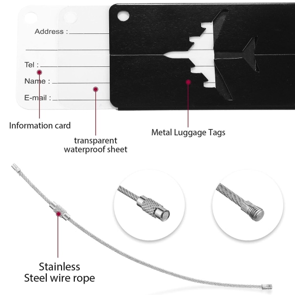 10 stk. bagagemærker visitkortholder aluminium metal rejse id bag tag til rejsebagage bagageidentifikator Mixed Colors