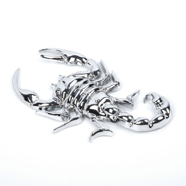 1PC Chrome Metal Badge 3D Silver Scorpion Emblem Car Trunk Sticker Logo Decor