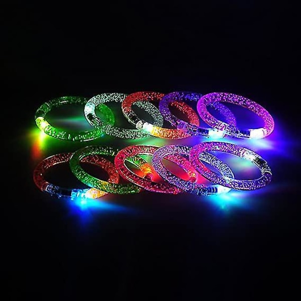 10 stk. LED-boblelysende armbånd, lysende akryl lysende ring