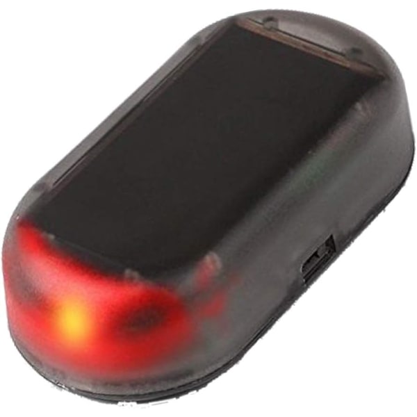 Solar billarmsimulerad LED-larmljus Stöldskyddslarmlampor Blinkande säkerhetslampa (röd)
