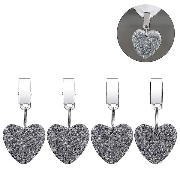 4-pack bordsduksvikter Hängare Hjärtformade bordsduksklämmor Grey