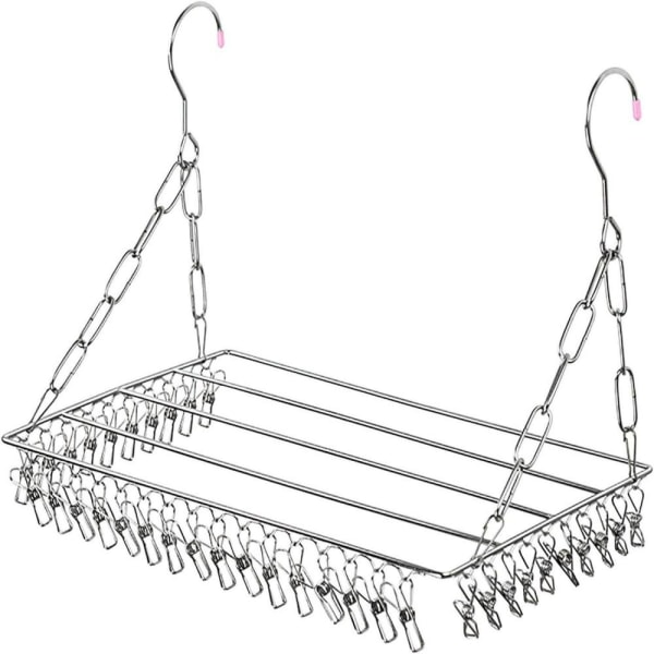 Sock Drying Rack, Sock Dryer, Hängande Klädtork med 36 Rostfria Vindtäta Klämmor för Sockor, Underkläder, Kläder, Handdukar
