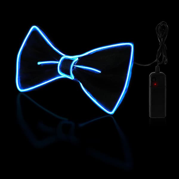 Lysende slips, Man Led lysende slips med strømkabel, 3 blinktilstande Led Glow slips, Justerbar belyst slips Blue