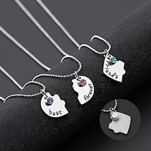 Pakke med 3 Bff-halskjeder Vennskapshalskjede Forever Best Friends For Girls Bursdagsgaver Anheng Kjede Gave