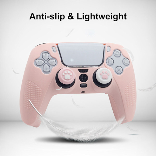 Sød hudgrebsdæksel til PS5-controller, skridsikkert silikonebeskyttende gummibeskyttelse, sort og lilla