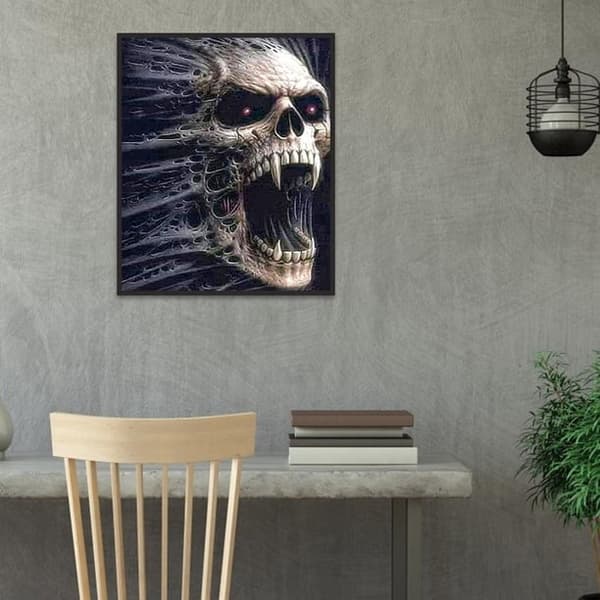 5D DIY full diamond painted skull korssting broderi mosaikk kit