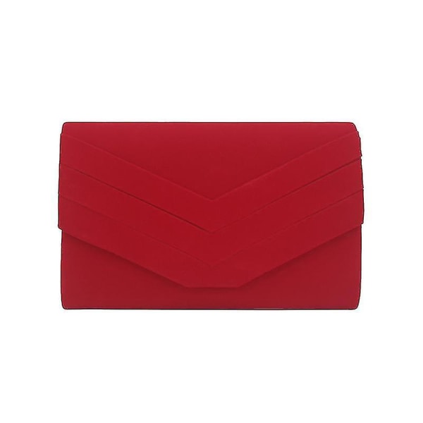 Dame Clutch, Tredimensjonal Flanell Bryllup En Skulder Crossbody Middag Bag Clutch Red