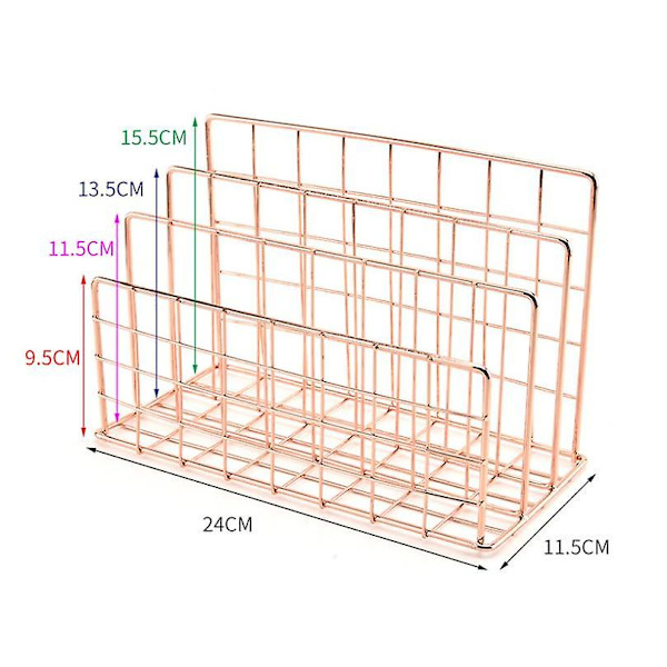 Stativ Smedejerns Bogreol Desktop Dekoration Opbevaringshylde Hylde Rose Gold