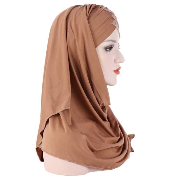 Damhijab Muslimsk Hijab Full Coverage Lång Sjal - Svart