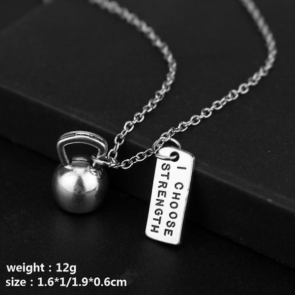 Fitness Weightlifting Dumbbell Necklace Pendant