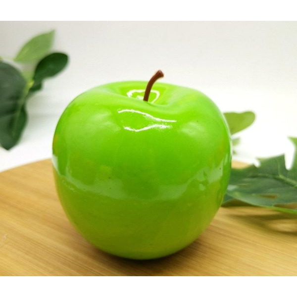 12 stk kunstige epler kunstige epler skum plast eple røde epler naturtro simulering for hjemmefest fotografering dekorasjon Green Apple