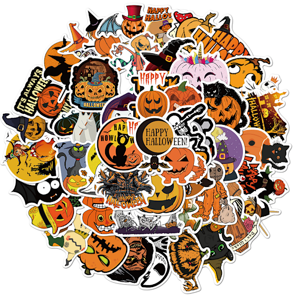 250 stk Halloween Doodle Stickers Gave Funny Anime Stickers DIY Vandafvisende Stickers Cool PVC Laptop Stickers Scrapbog Halloween Party Dekorationer