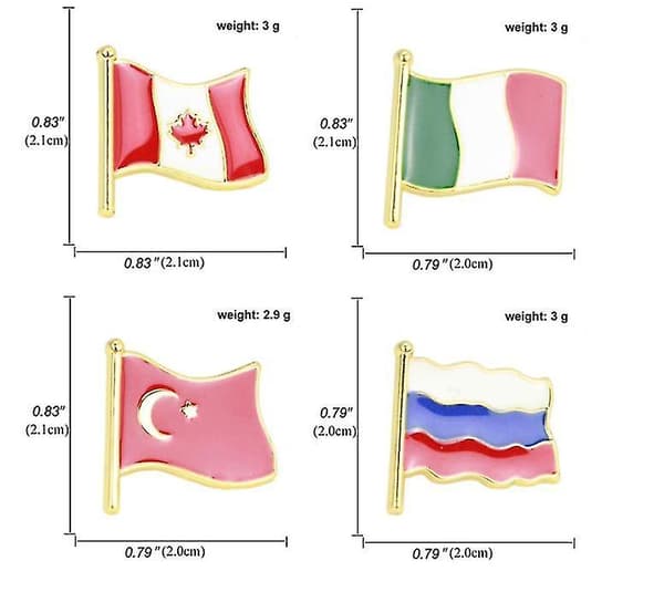 Rintaneula Liput Pins Maan Merkit Emali Pins2kpl Turkey