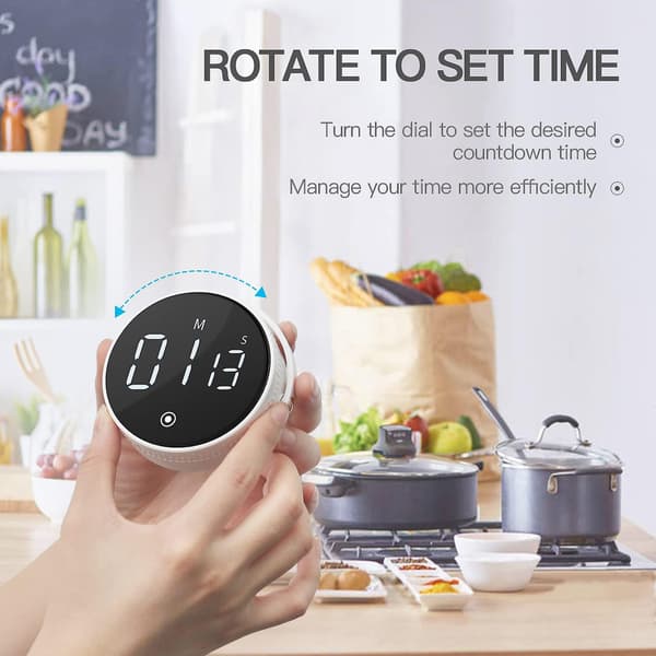 Digital kökstimer för matlagning, stor LED-display, magnetisk nedräkningstimer för klassrum, justerbar volym