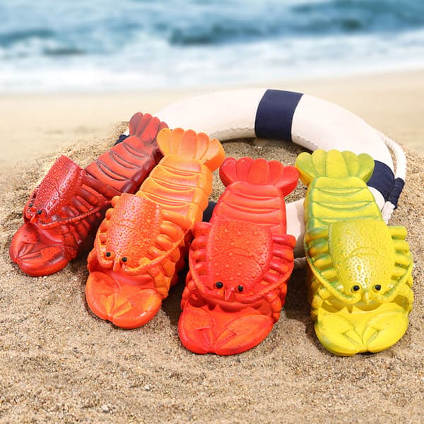 Damtofflor hummer par sommar strandtofflor badtofflor