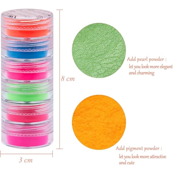 30 färger nagelpulver pigment fluorescerande nagelpulver iriserande pulver pigment nagelpulver för nagelkonst