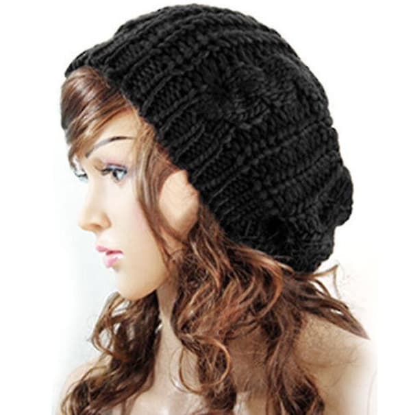 Damer Afslappet Almindelig Strikket Hue Visor Hat Ski Vinter Varm Sketch Cap beige
