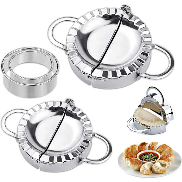 Rustfritt stål dumplingsform, 4 stykker Wonton Maker og Ra